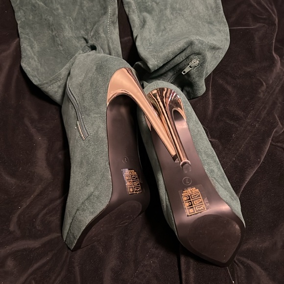 Public Figure Over The Knee Boots Teal - 7 - Picture 4 of 4